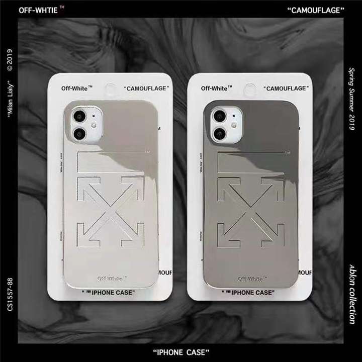 OFF-WHITE オフホワイト iPhone12Pro Maxケース， 矢印 個性 ブラント iPhone12ケース ，オリジナル トレンド メンズ iphone12miniケース レディース ，鏡面感 アイフォン12proケース